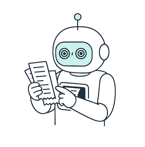 Robot scanning a receipt
